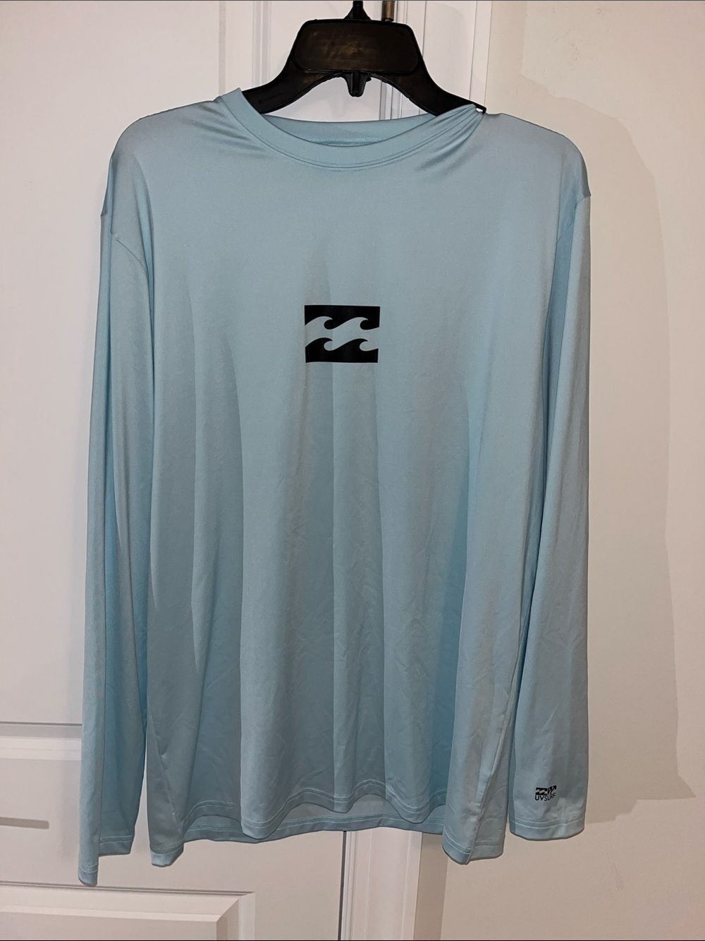 New LS Men’s Billabong surf rashie rashguard top shirt XL Seafoam Coral Blue